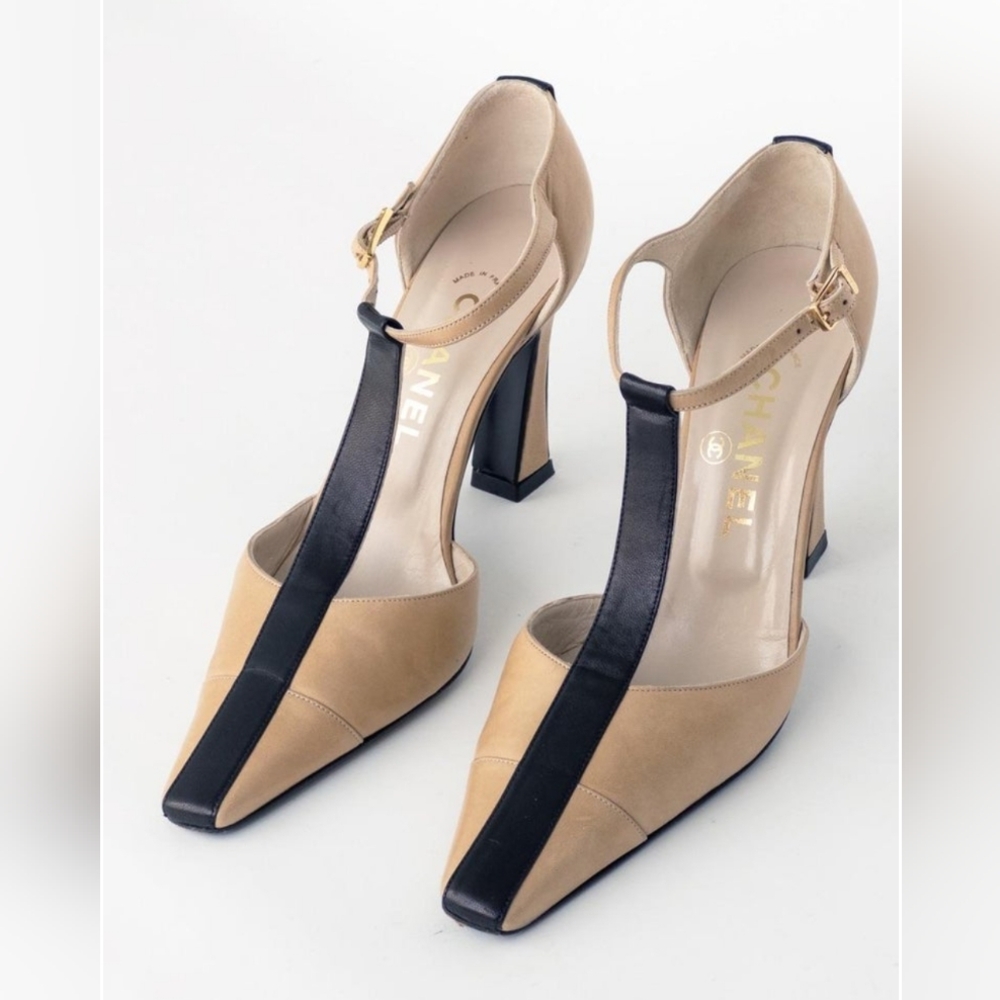 Chic Tan and Black Women's Heels
